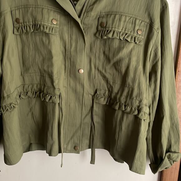 By Anthropologie Oversized Utility Jacket Moss - Picture 8 of 15